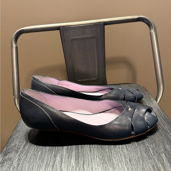 J. Jill Navy Peep-Toe Flats Size 6 - Picture 3 of 12